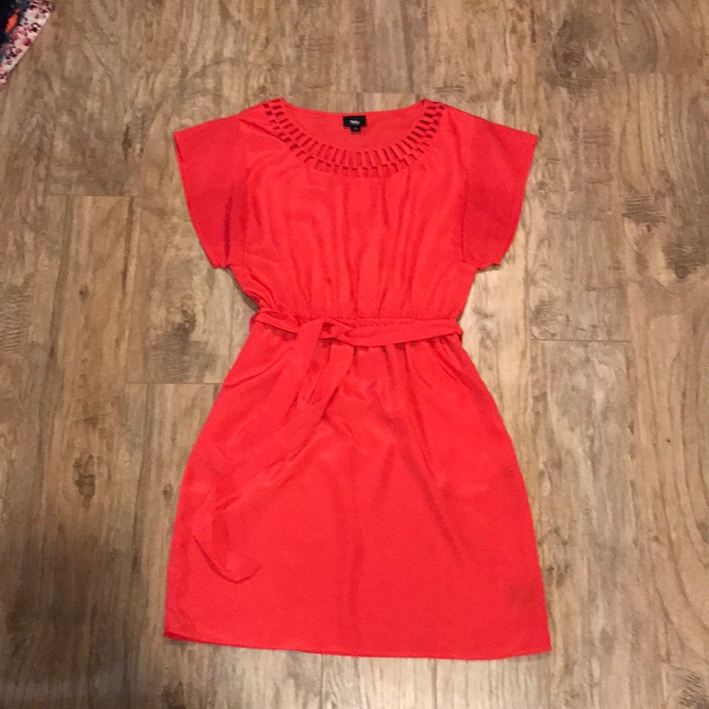 Coral tie dress